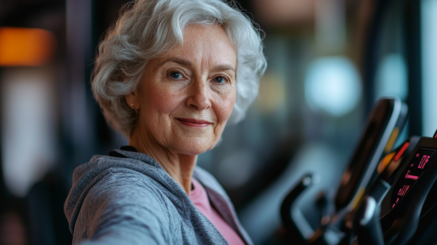 Професійний інструктор демонструє правильну техніку рухів для старших людей